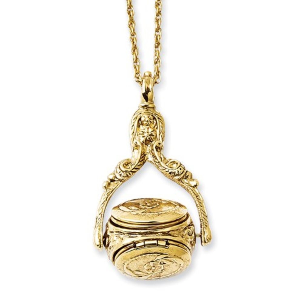 Fashion 3 sided Spinning locket Pendant Necklace